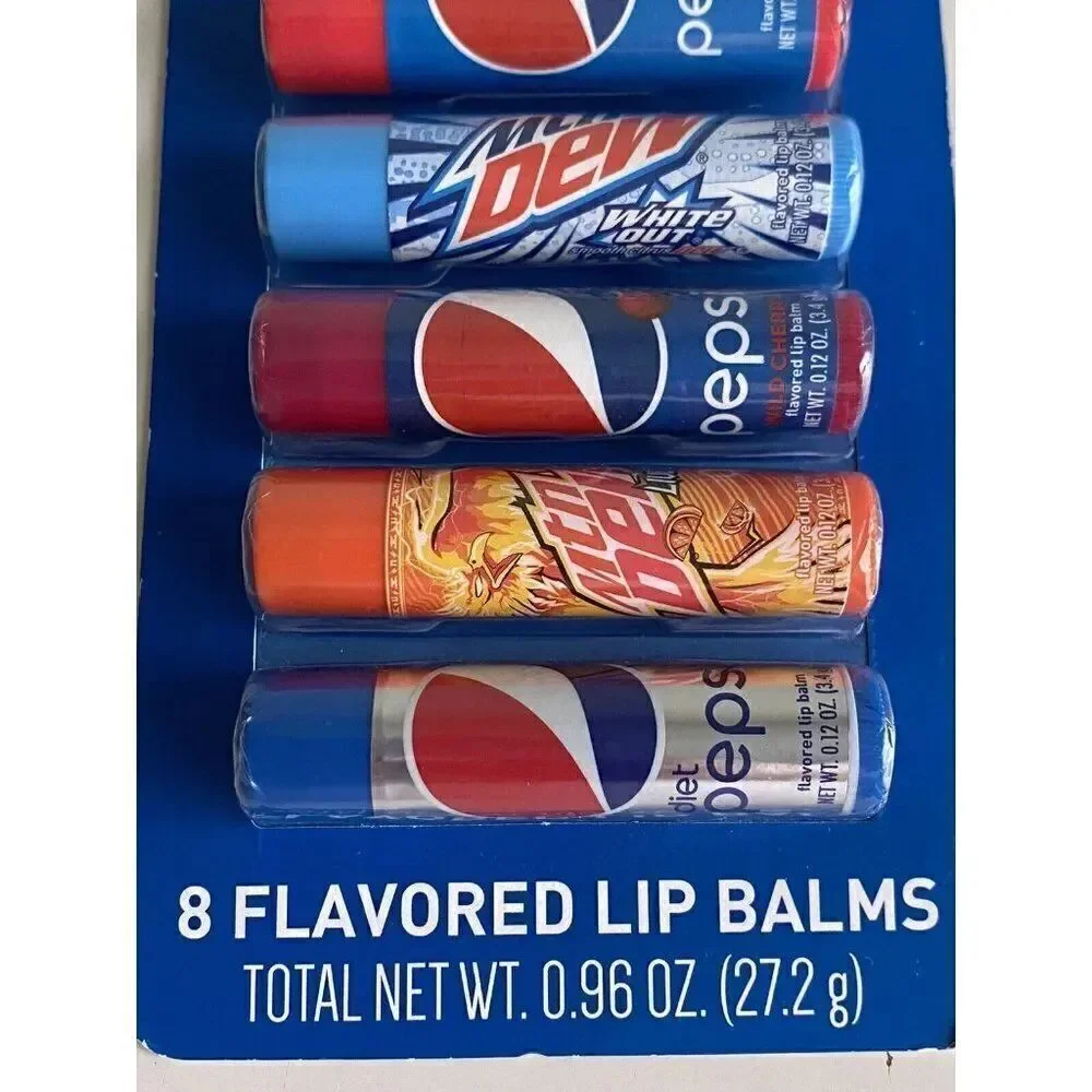 8 Pack‎  Pepsi Mountain Dew Mug Root Beer Flavored Lip Balms NEW